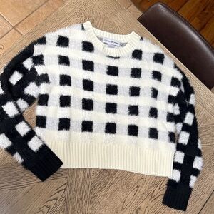 Cotton Emporium Black and White Checkered Sweater